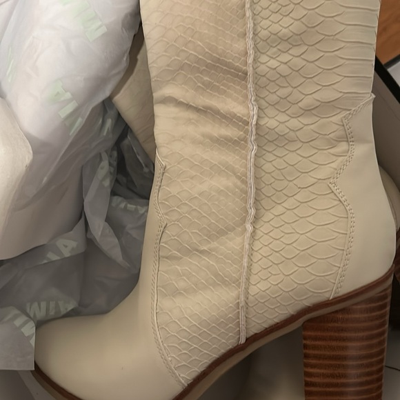 MIA Raylyn faux snake skin detail boots with western stitching - Picture 8 of 8